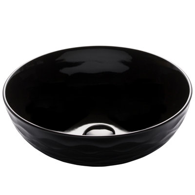 Thin Ceramics Circular Vessel Bathroom Sink