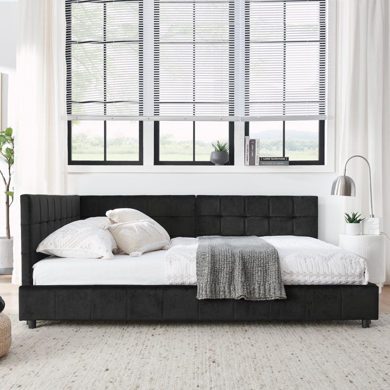 Structure de lit double pleine grandeur, Black