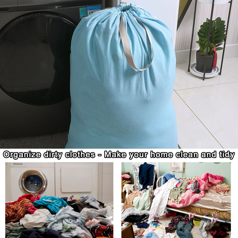 Sac à linge en tissu, Bleu clair