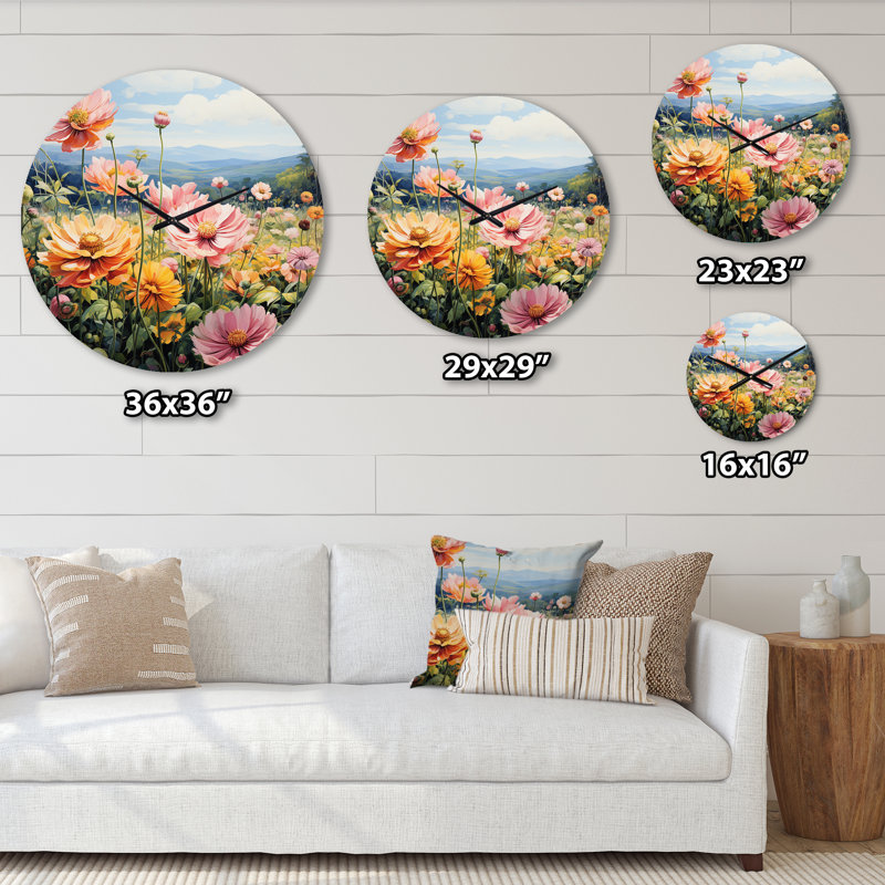 Horloge murale Zinnias, Petit