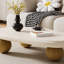 51" Oval Cream Black Brown Modern Coffee Table with Three Round Legs-398949509-386510971
