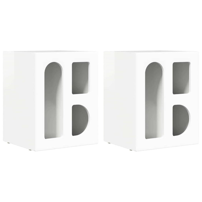 40cm W Manufactured Wood Bedside Table, High Gloss White