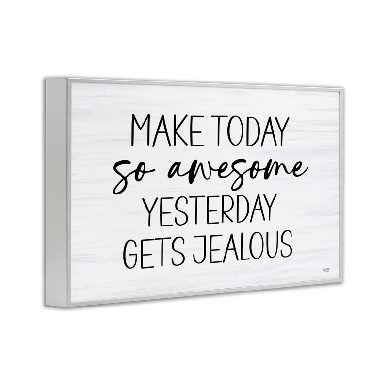 Giclée encadrée «Today So Awesome Hier» par Lux + Me Designs, H 16 po x l 24 po, Giclée encadrée blanc bord de mer