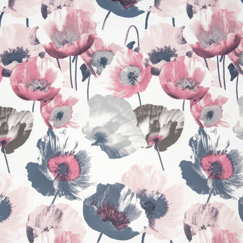 Floral Tailored Window Valance, Pink/Gray/Cream