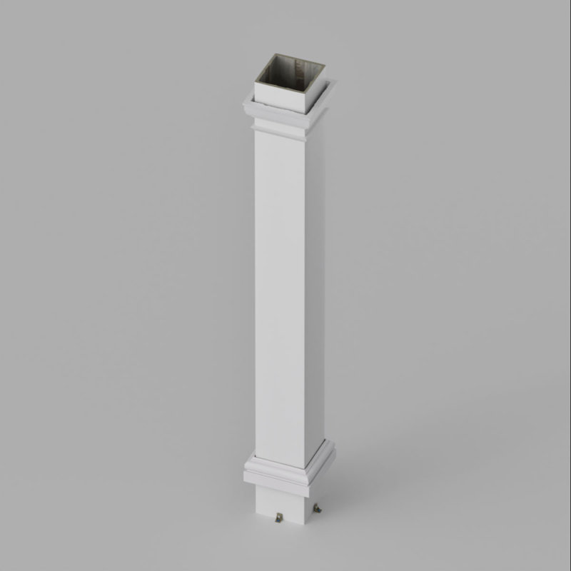 Colonne de la série Endura-Stone Pro, tige carrée non effilée et base toscane, plan type F - divisé en deux