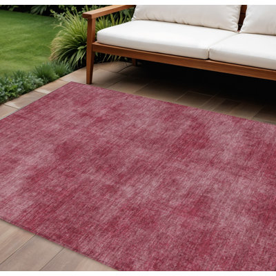 Tapis intérieur / extérieur rouge lavable 10 pi x 14 pi