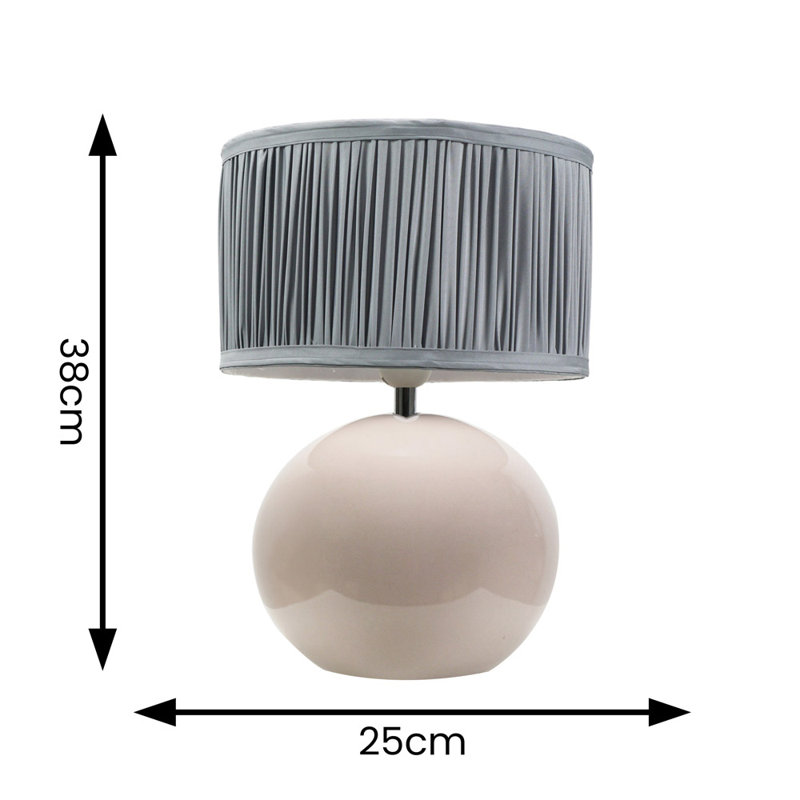 Daeqwon Ceramic Globe Lamp, Cream, Blue, No