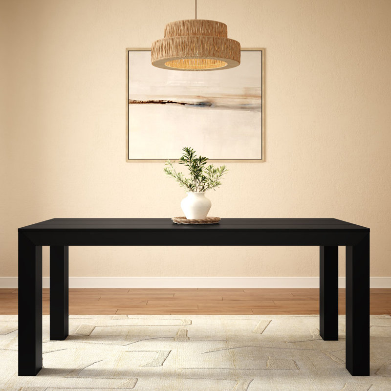 Modern 72" Rectangular Dining Table, Black