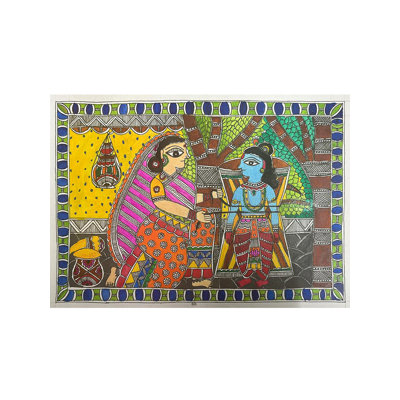 Krishna Leela - Moksha Of Nalakuvara And Manigreeva | Acrylic On Paper | By Roopa