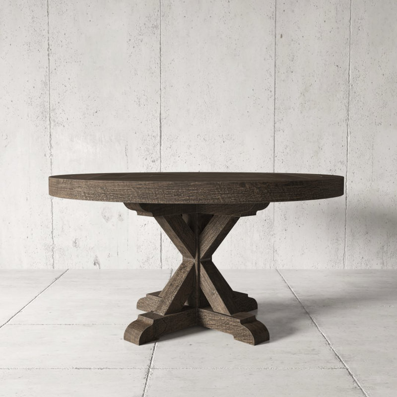 Lampert Pine Round Solid Wood Dining Table, 60" L x 60" W, Cafe Noir