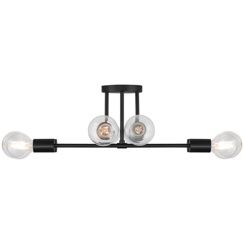 8 lumières semi-encastrées - finition noir mat