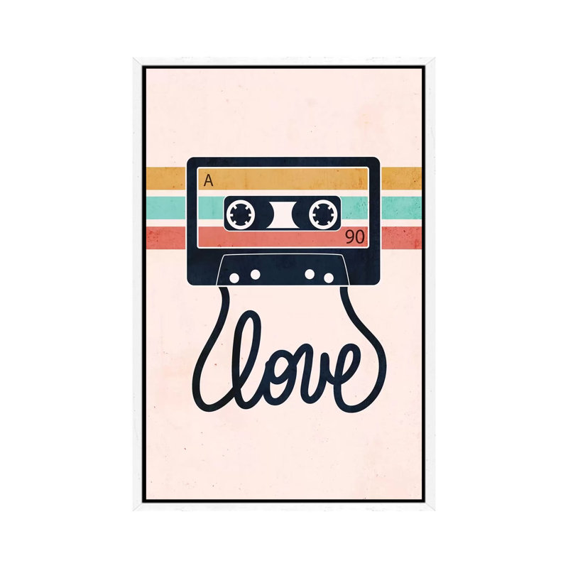 Love Songs by Emanuela Carratoni - Print on Canvas, White Framed Canvas, 101.6cm H x 20.32cm W x 3.81cm D