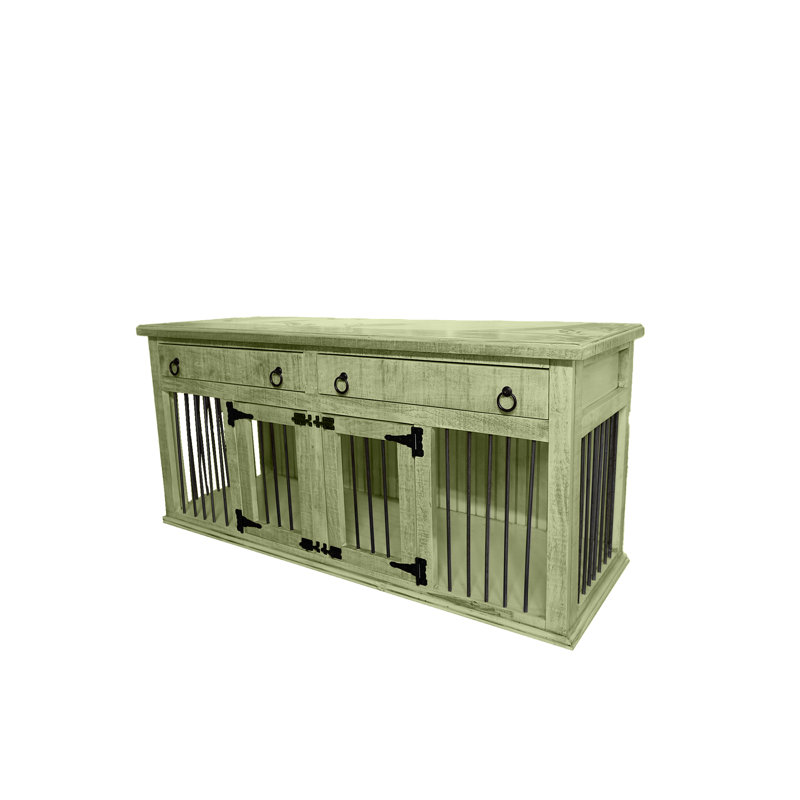 Caisse pour animaux Farmhouse, Moyen (H 35 po x l 76 po x P 25 po), Sauge d'été