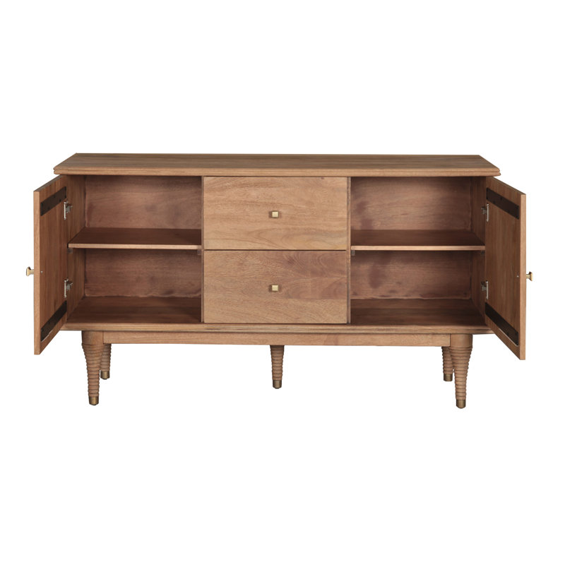 Provence 55" Sideboard in Natural Brown, Natural Brown