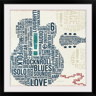 William Type Guitar Square II by Michael Mullan - Textual Art