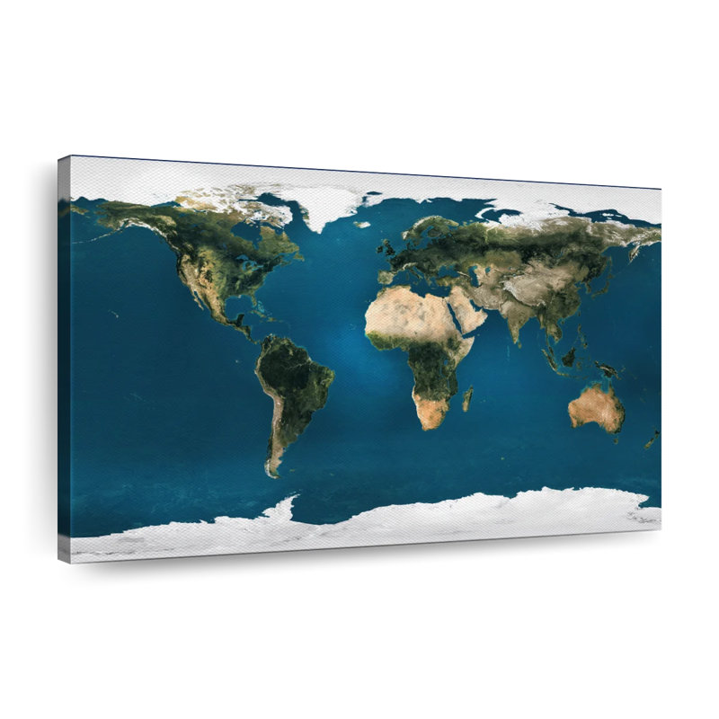 «Journey World Map», reproduction sur toile, H 34 po x l 51 po x P 1,25 po