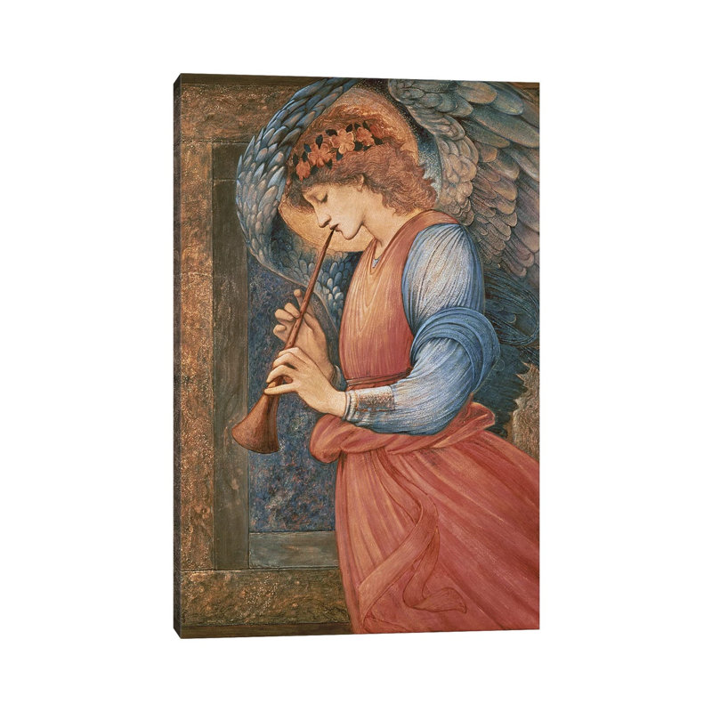 An Angel Playing A Flageolet, 1878 by Edward Coley Burne-Jones - Wrapped Canvas Painting, 66.04 cm H x 45.72 cm W x 1.91 cm D