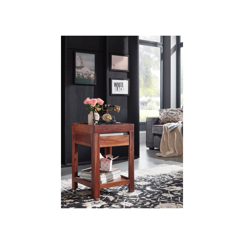 Sydney Solid Wood End Table, Unique noble