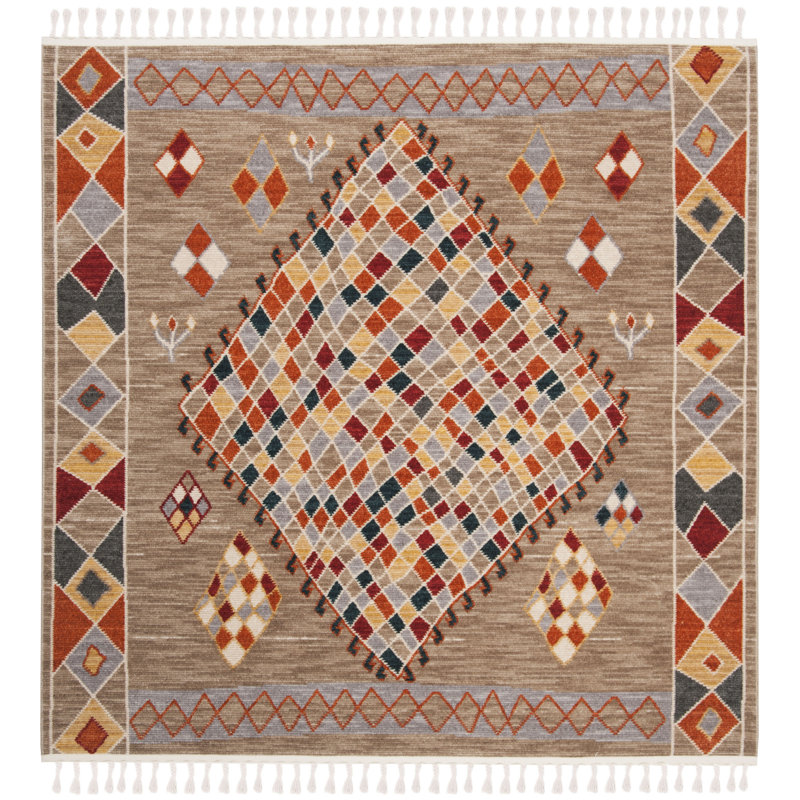 Alnwick Southwestern Indoor/Outdoor Rug, Square 6'3"