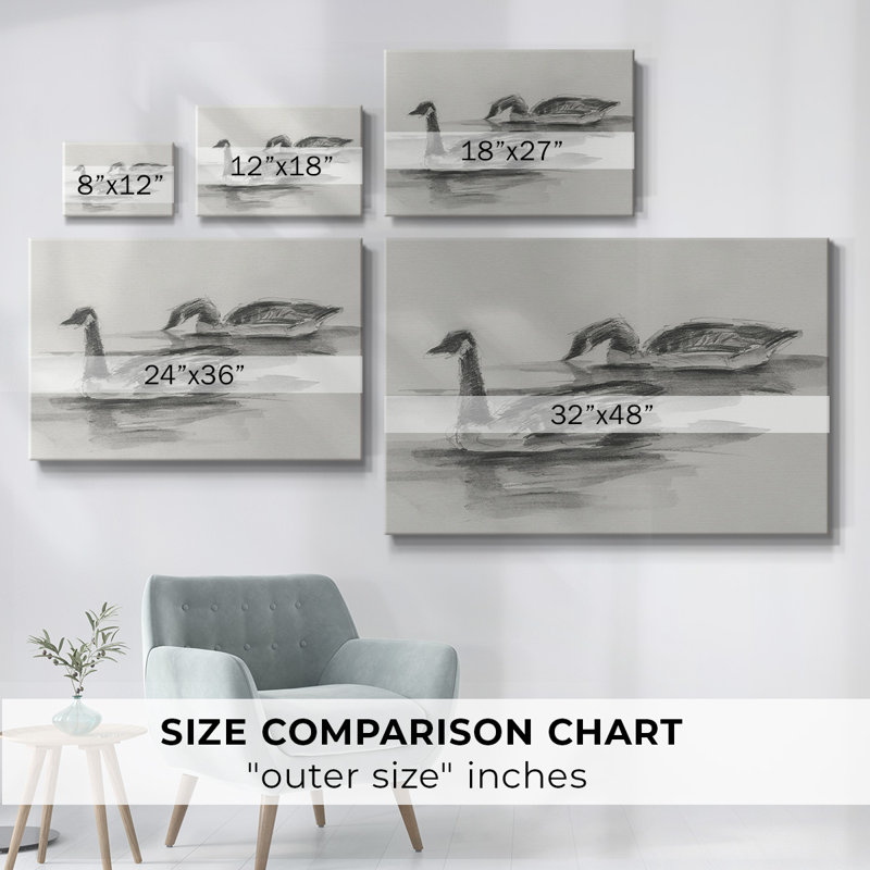 Geese Study II-Gallery Wrapped Canvas, 18" H x 27" W