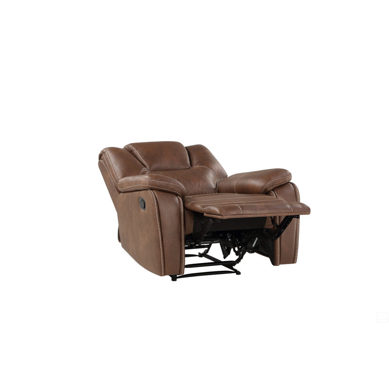Fauteuil inclinable manuel en polyuréthane, Marron foncé