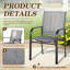 Ensemble de salle à manger de patio pour 4 personnes avec table de salle à manger carrée en métal Behrendt et chaises empilables en polyester enduit de PVC-1774868322-1766972003