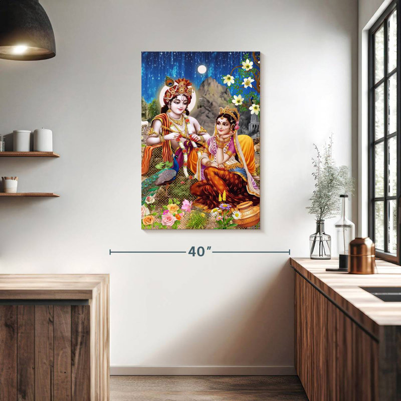 Adella Lovers Radha And Krishna, 39" H x 26" W