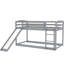 Lit simple superposé avec glissade et structure stable en gris - Idéal pour les chambres partagées