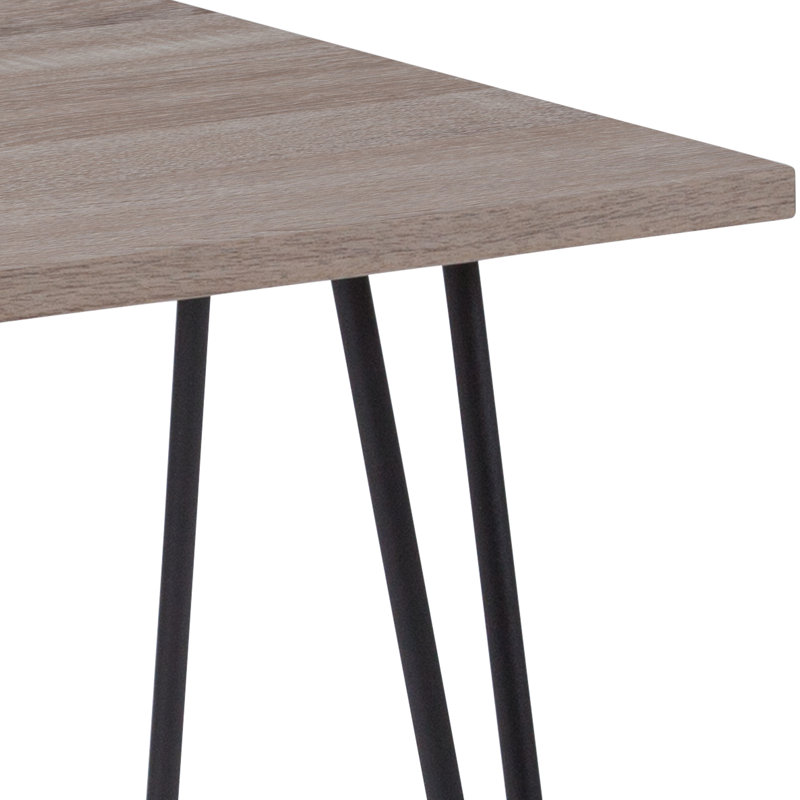 Wood Grain Finish End Table with Metal Legs
