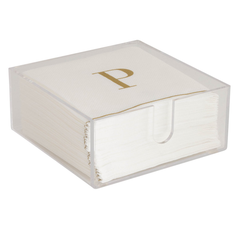 Acrylic Napkin Holder, 2.44" H x 5.59" W x 5.59" D