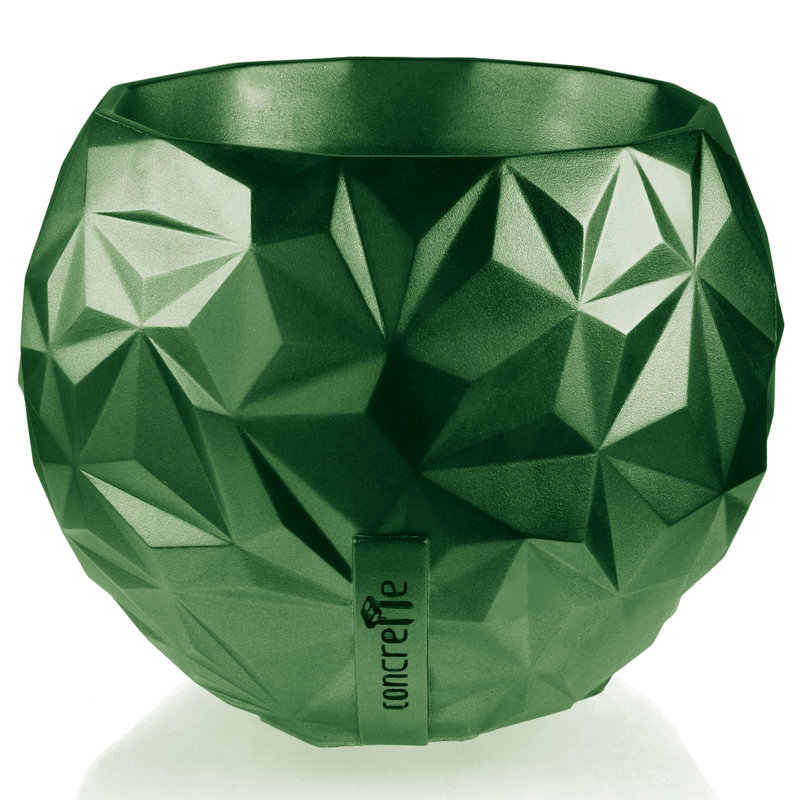 Handmade Pot Planter, Green Metallic