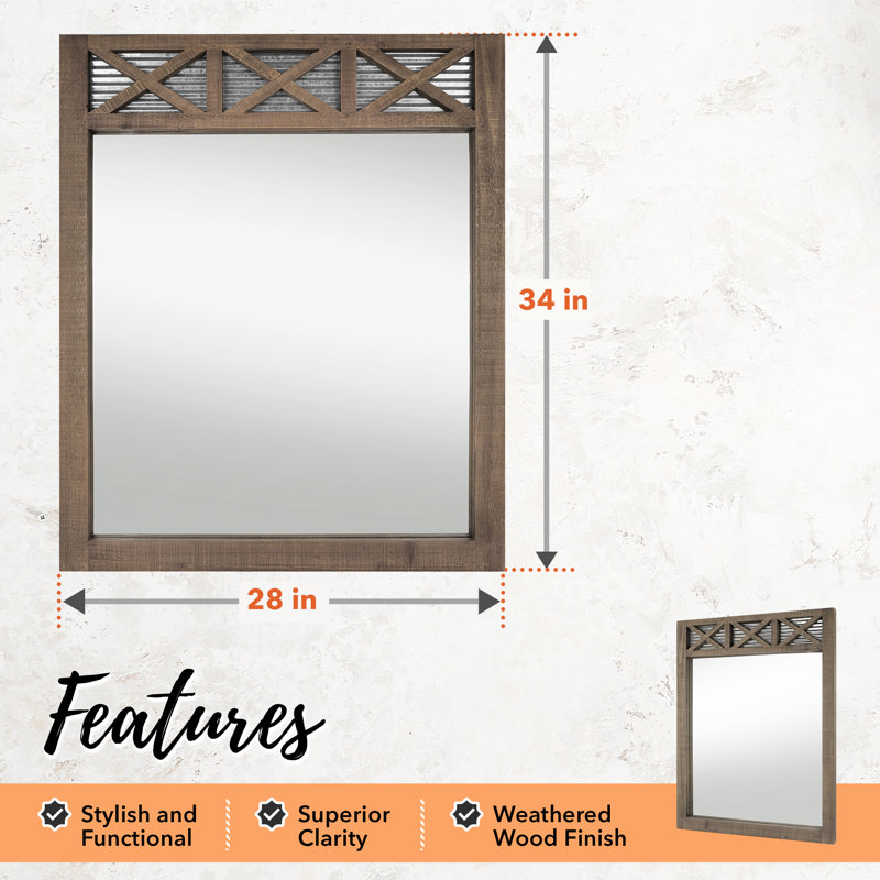 Miroir de salle de bain Jindo Berhley, Brun