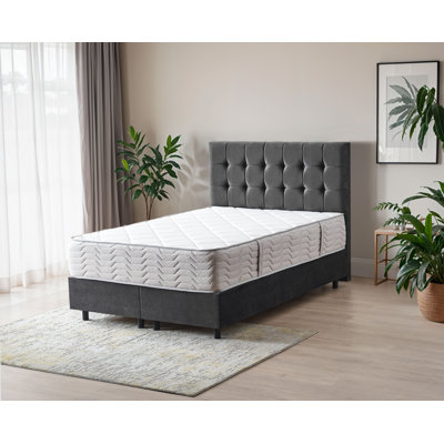 12” Hybrid Mattress – Rock Salt Infused Quilted Cover – Made in NJ – Individually Pocketed Coils & CertiPUR-US Foam – Fiberglass-Free – Bed in a Box by Alwyn Home