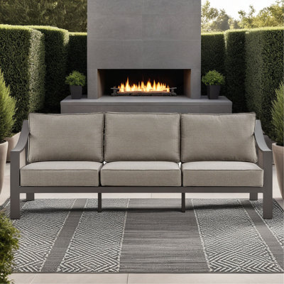 Umbriax Aluminum Outdoor Sofa In Brown