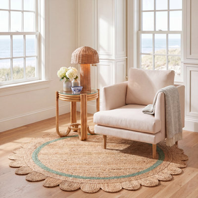 Tapis géométrique en jute tissé à la main Inaki