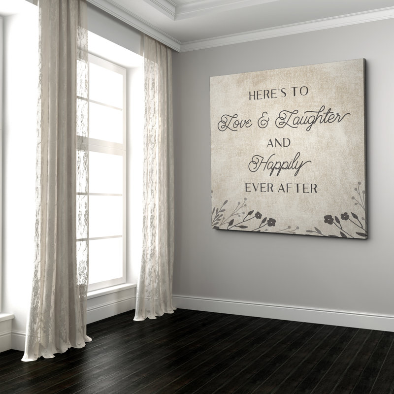 «Happy Ever After», reproduction d'art textuel, H 40 po x l 40 po x P 1,5 po, Toile tendue