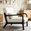 Fauteuil moderne, fauteuil d'appoint avec structure en bois massif-129448645