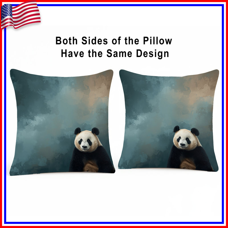 Coussins Panda, 20 x 20 pouces