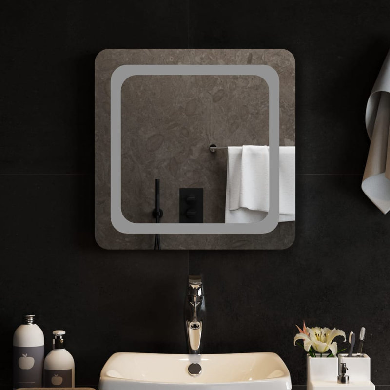 Kaleek Flat Wall Mirror, 50 cm H x 50 cm W