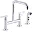 Kohler Purist® Two Handle Deck-Mounted Bridge Kitchen Sink Faucet with Pull Out Side Sprayer-6671593