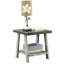 Table d'appoint de 60,3 cm de profondeur, fini noyer vieilli et gris, avec tablette inférieure