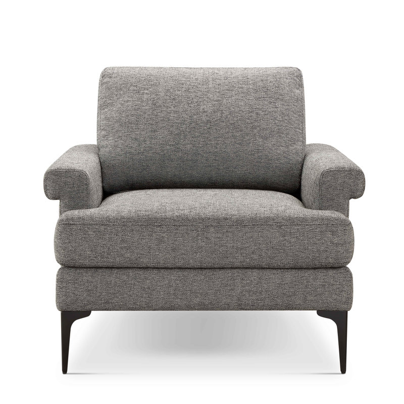 Woven Fabric Chair, Gray Polyester