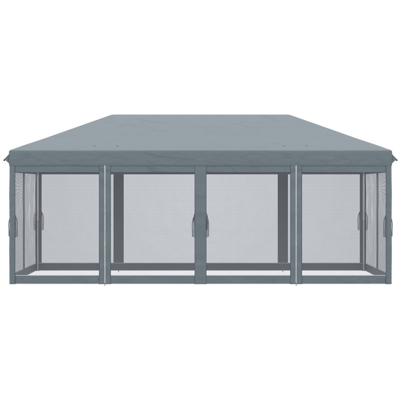 Auvent avec filet 10 pi x 20 pi Outsunny, Gris