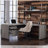 Credenza Hutch with Impact-Resistant Design, Brown finish