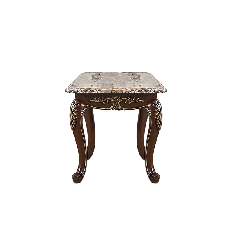 Table de bout polyvalente, combinaison de bois et de marbre, rehausse le décor du salon, marbre d'assemblage élégant en cerisier sans assemblage, convient à divers styles de décoration, prête à l'emploi