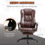 Fauteuil de bureau brun à haut dossier, avec vibration à 6 points, 5 modes, fauteuil de direction, fauteuil pivotant en cuir d'unité centrale, dossier inclinable et repose-pieds rétractable