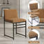 Modern Farmhouse Dining Chairs Set, Upholstered Linen Fabric Dining Room Chairs with Backrests, Metal Footrest and Frame for Kitchen,Dining Room-426968766-426851161