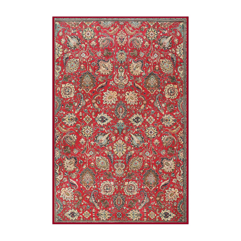 Tapis traditionnel rouge / brun / beige, Rectangle 4 pi x 6 pi