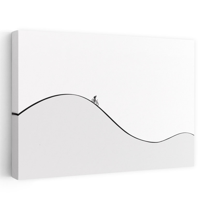 «Minimalist Cyclist Hill Climb Abstract Minimalist Modern Landscape», reproduction d'art mural, 40" H x 60" W