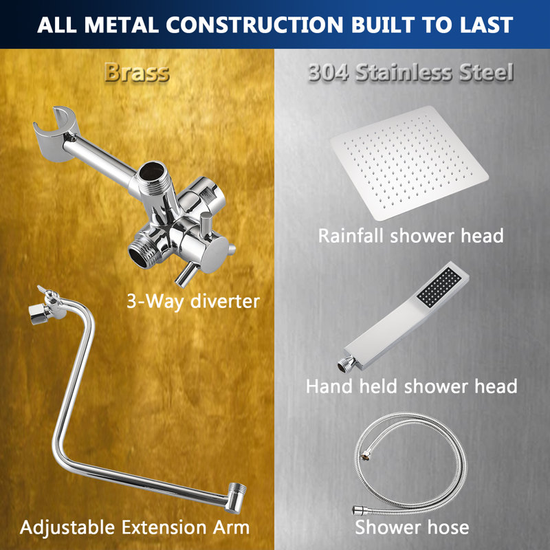 Full/Standard Adjustable Shower Head 2.5 GPM GPM, Chrome